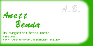 anett benda business card